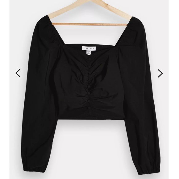 NWOT TopShop Long puff sleeve top - Picture 2 of 4